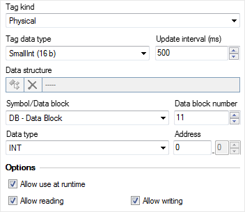 Tag properties, Reliance SCADA