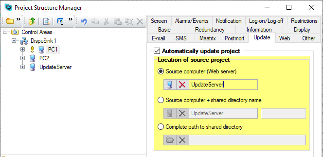 Project Structure Manager, Automatically update project, Reliance SCADA