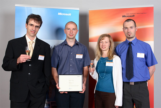Group photo made during ceremony in Microsoft branch in Prague