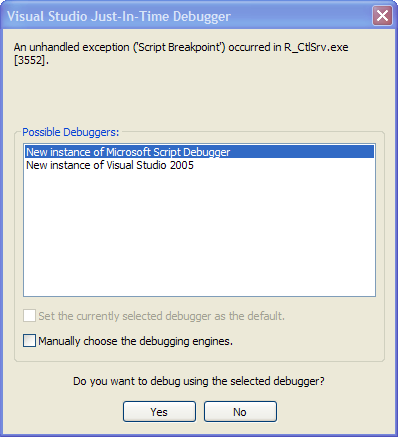 Visual Studio Just-In-Time Debugger