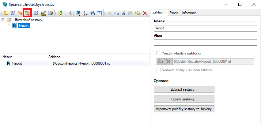 Správce uživatelských sestav, Reliance SCADA