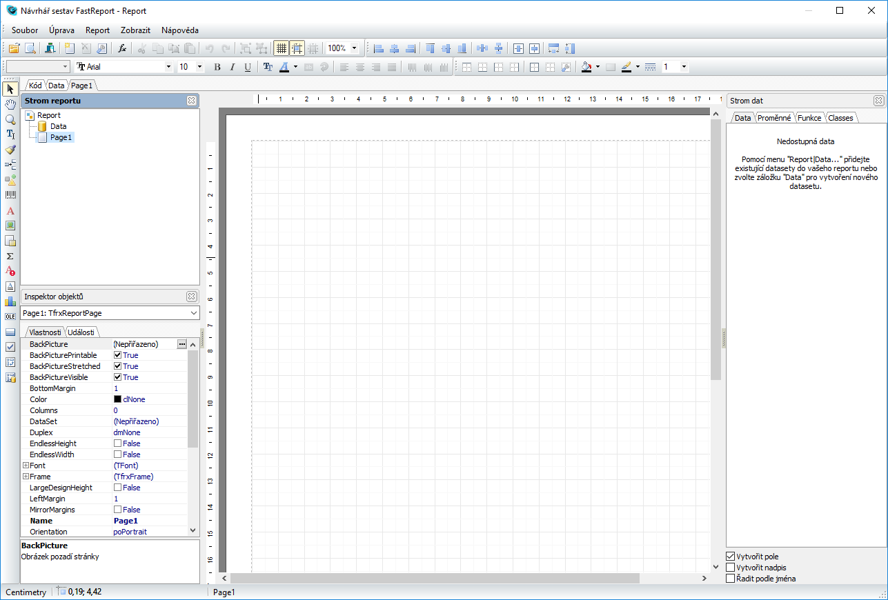 Návrhář sestav FastReport, Reliance SCADA