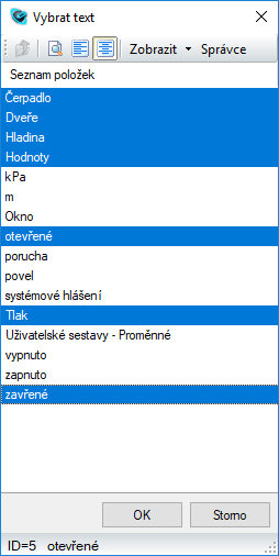 Vybrat text, Reliance SCADA