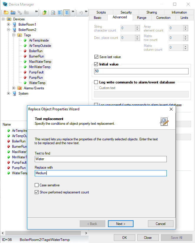 Replace Object Properties Wizzard