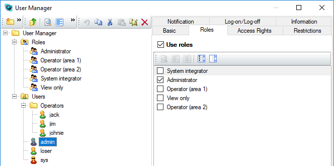 User Manager – Roles
